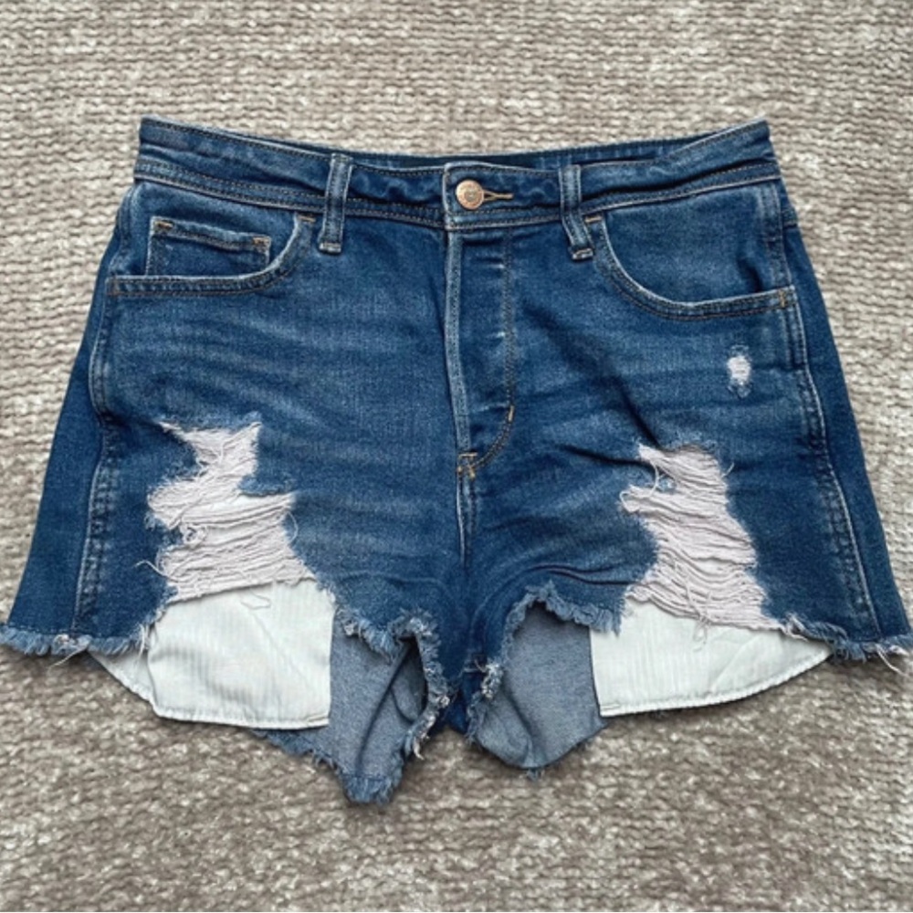 Hollister Blue Ripped Denim Shorts!
